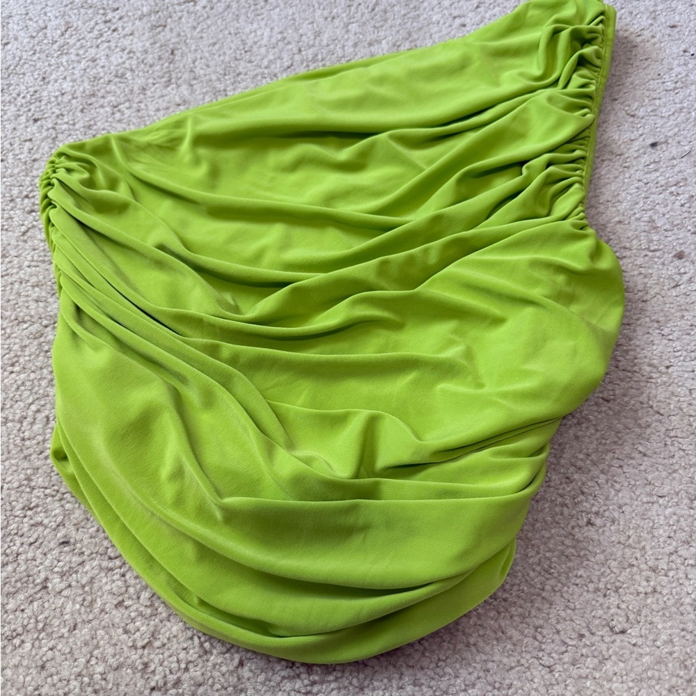 Express Lime Green One-Shoulder Tank Top